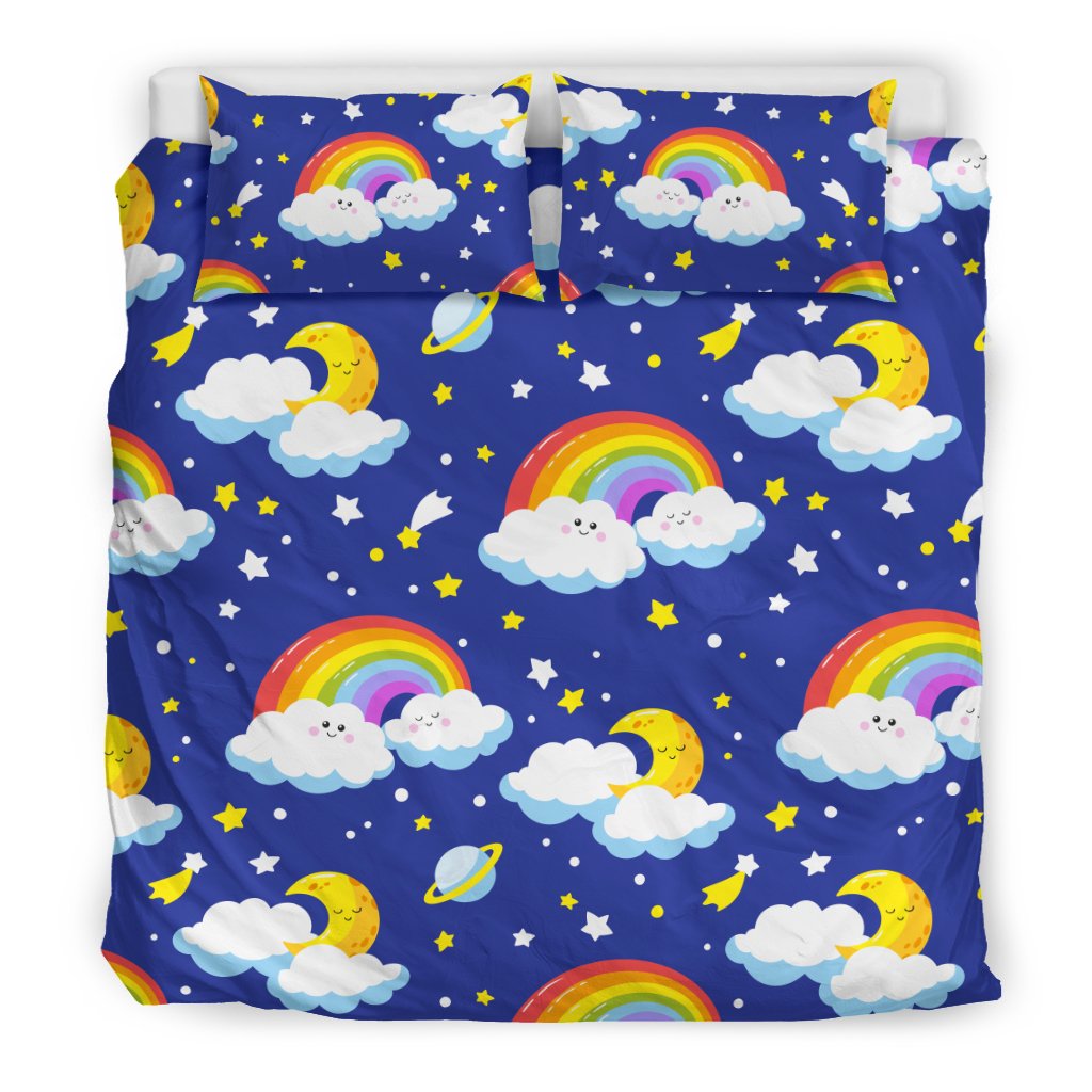 Rainbow Space Design Print Duvet Cover Bedding Set