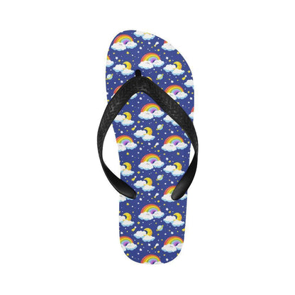 Rainbow Space Design Print Flip Flops-JTAMIGO.COM