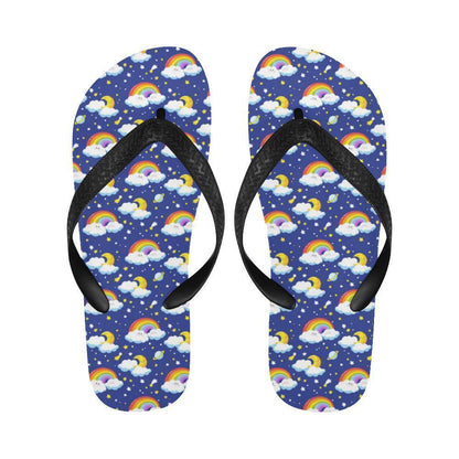 Rainbow Space Design Print Flip Flops-JTAMIGO.COM