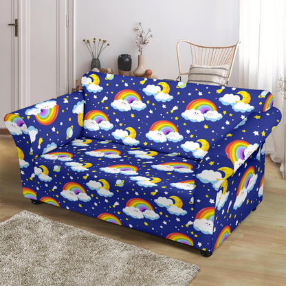 Rainbow Space Design Print Loveseat Slipcover-JTAMIGO.COM