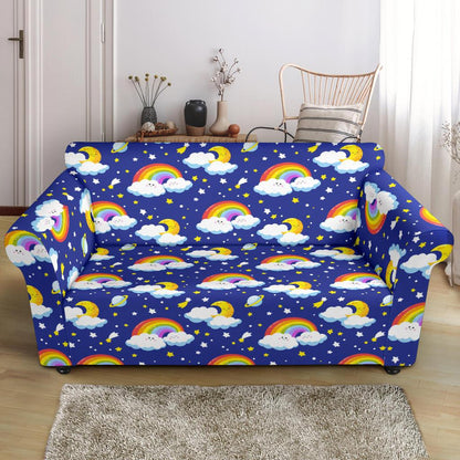 Rainbow Space Design Print Loveseat Slipcover-JTAMIGO.COM