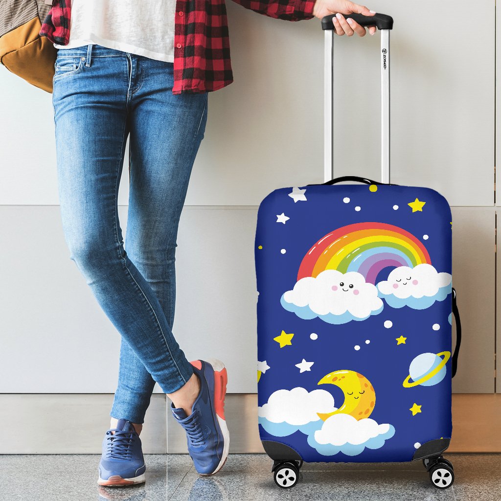 Rainbow Space Design Print Luggage Cover Protector