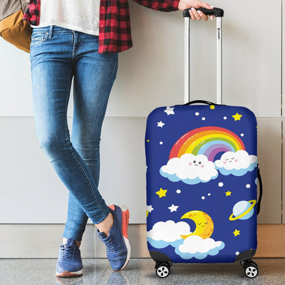 Rainbow Space Design Print Luggage Cover Protector