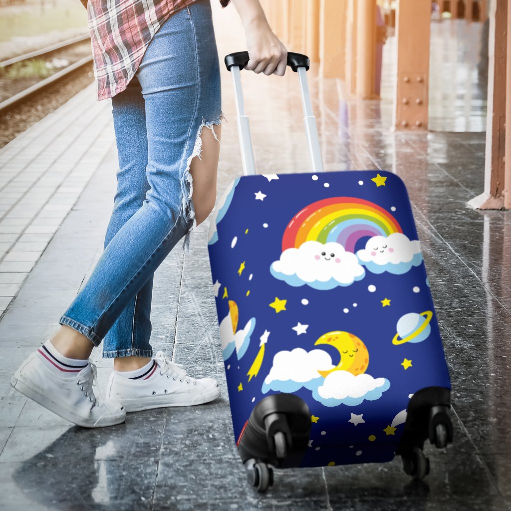 Rainbow Space Design Print Luggage Cover Protector