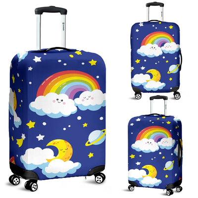Rainbow Space Design Print Luggage Cover Protector