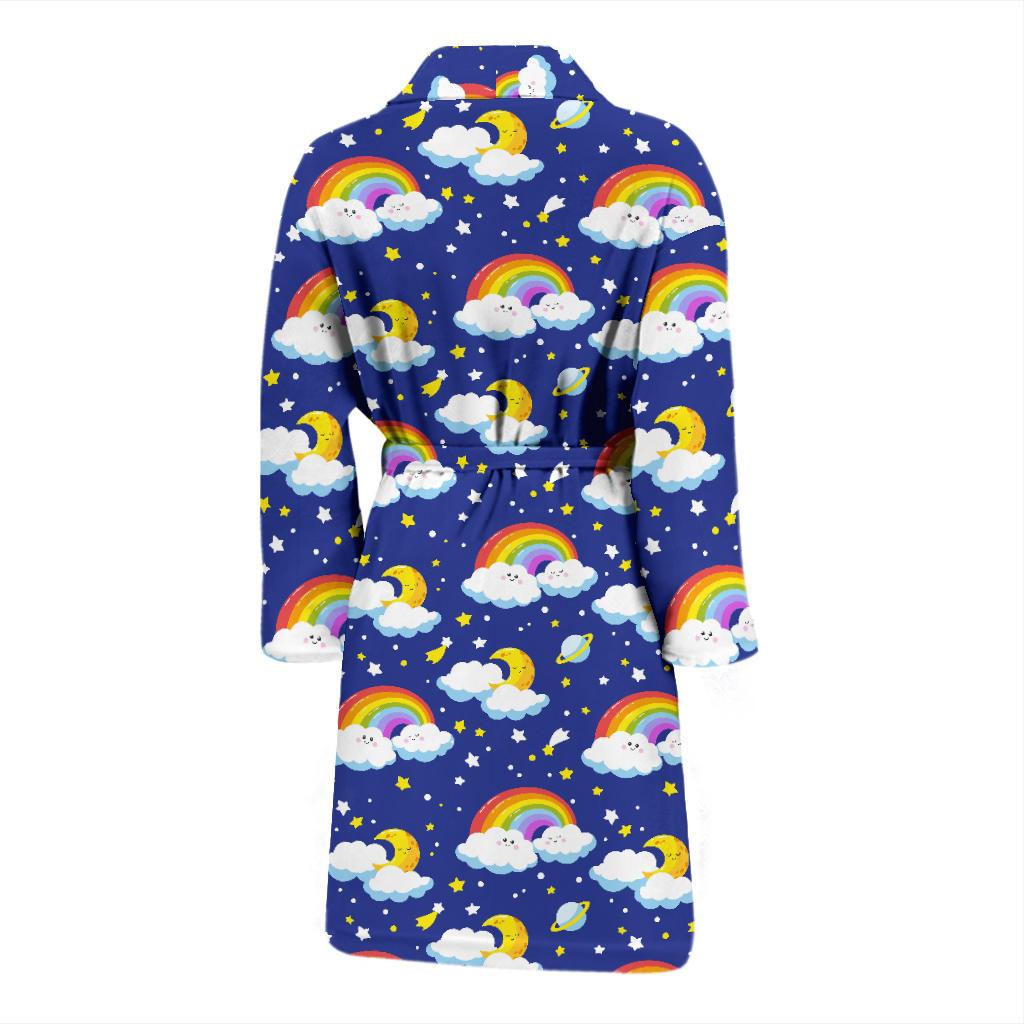 Rainbow Space Design Print Men Bath Robe-JTAMIGO.COM