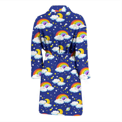 Rainbow Space Design Print Men Bath Robe-JTAMIGO.COM