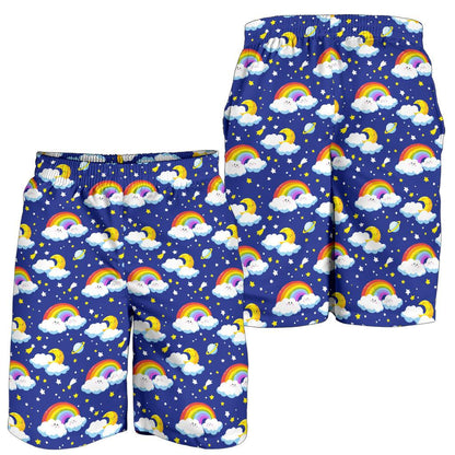 Rainbow Space Design Print Mens Shorts-JTAMIGO.COM