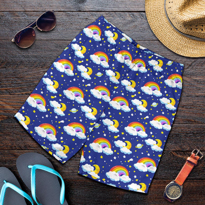 Rainbow Space Design Print Mens Shorts-JTAMIGO.COM