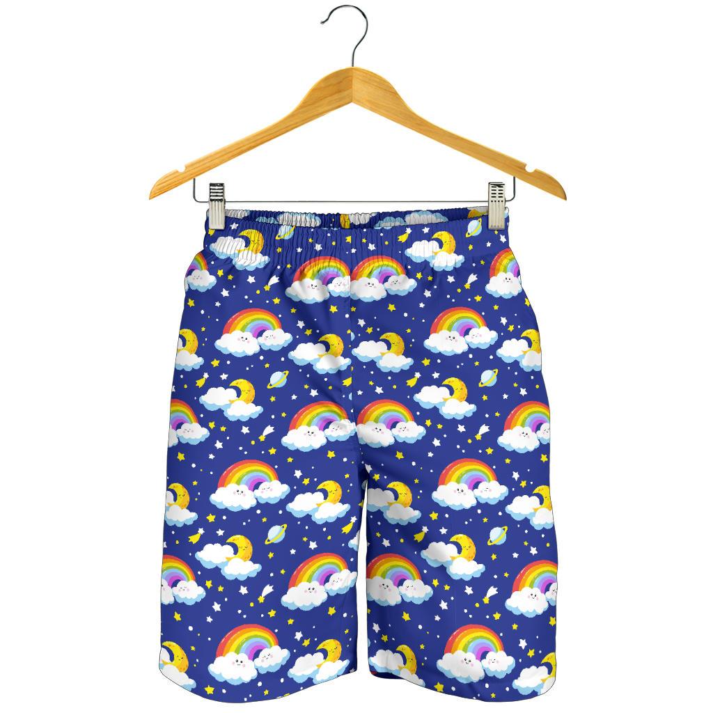 Rainbow Space Design Print Mens Shorts-JTAMIGO.COM
