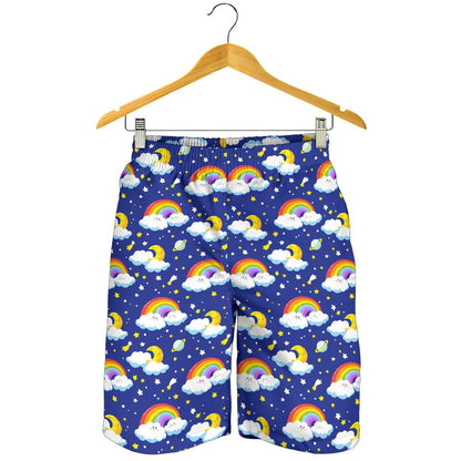 Rainbow Space Design Print Mens Shorts-JTAMIGO.COM