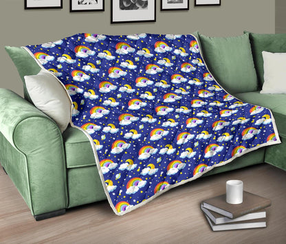 Rainbow Space Design Print Premium Quilt-JTAMIGO.COM