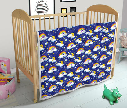Rainbow Space Design Print Premium Quilt-JTAMIGO.COM