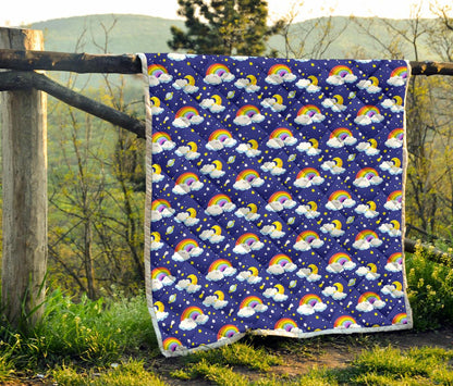 Rainbow Space Design Print Premium Quilt-JTAMIGO.COM