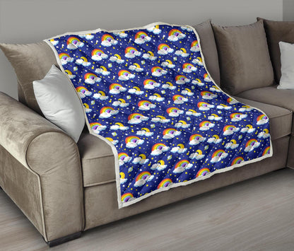 Rainbow Space Design Print Premium Quilt-JTAMIGO.COM