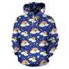 Rainbow Space Design Print Pullover Hoodie