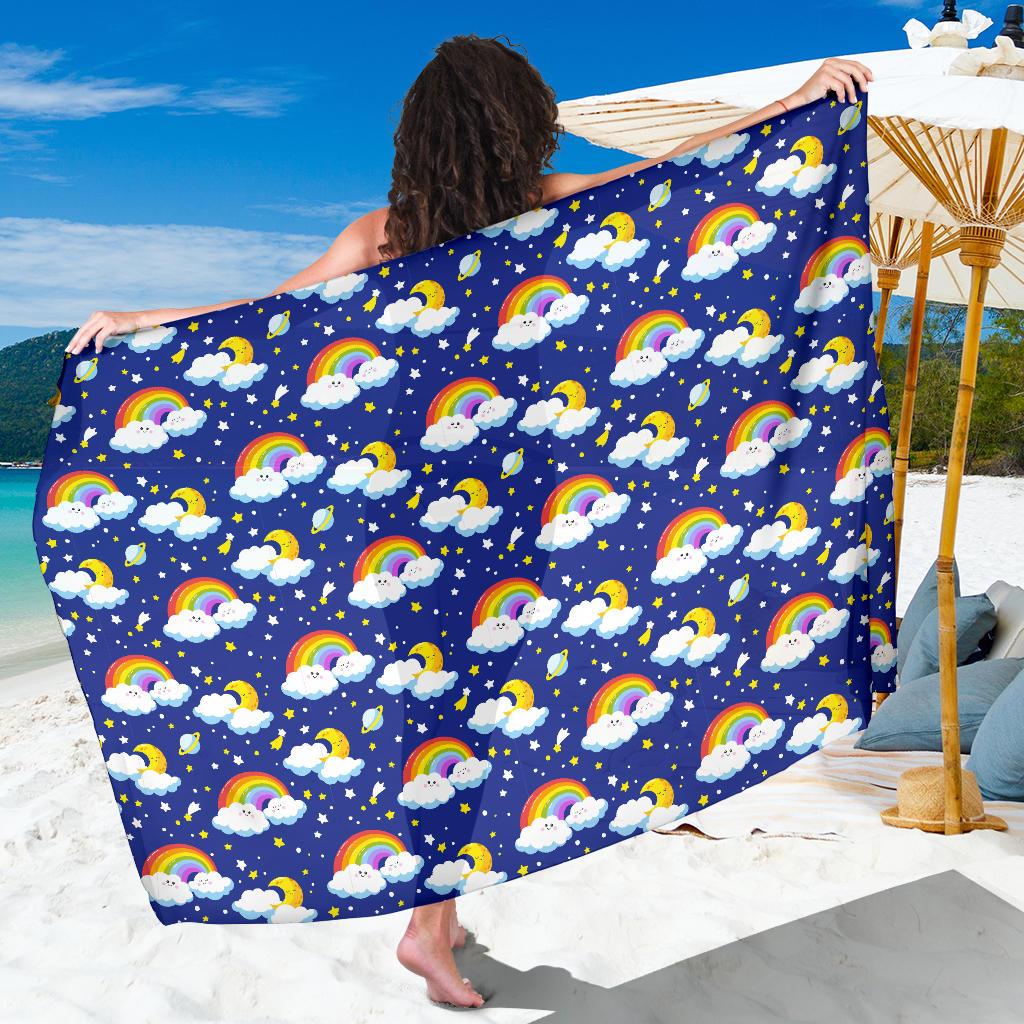 Rainbow Space Design Print Sarong Pareo Wrap