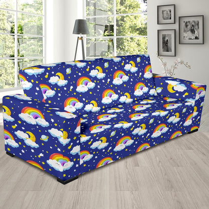 Rainbow Space Design Print Sofa Slipcover-JTAMIGO.COM