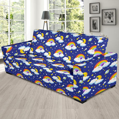 Rainbow Space Design Print Sofa Slipcover-JTAMIGO.COM