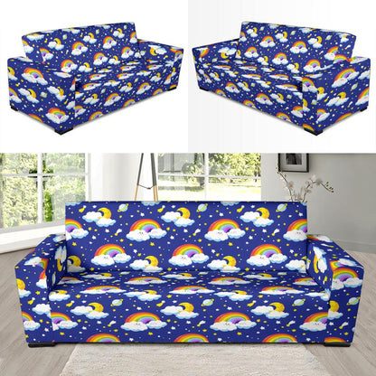 Rainbow Space Design Print Sofa Slipcover-JTAMIGO.COM