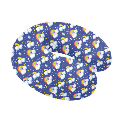 Rainbow Space Design Print U-Shaped Travel Neck Pillow-JTAMIGO.COM