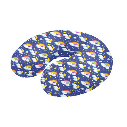 Rainbow Space Design Print U-Shaped Travel Neck Pillow-JTAMIGO.COM