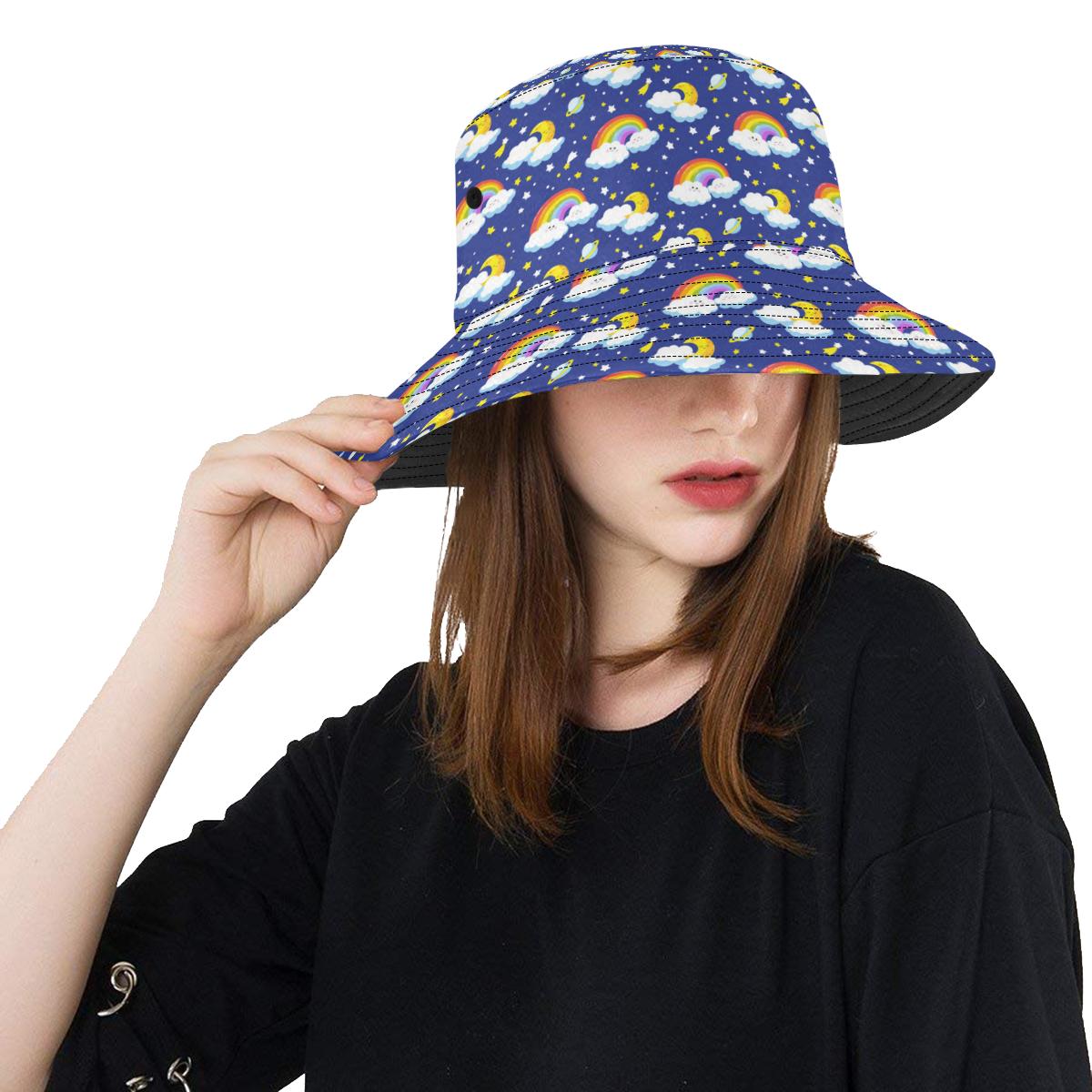 Rainbow Space Design Print Unisex Bucket Hat