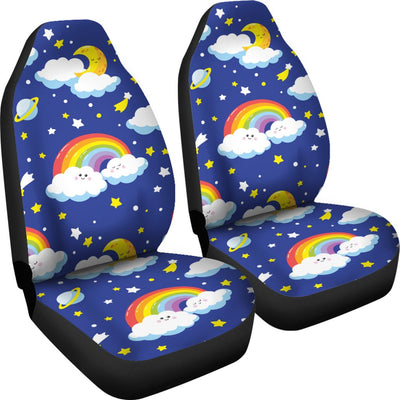 Rainbow Space Design Print Universal Fit Car Seat Covers