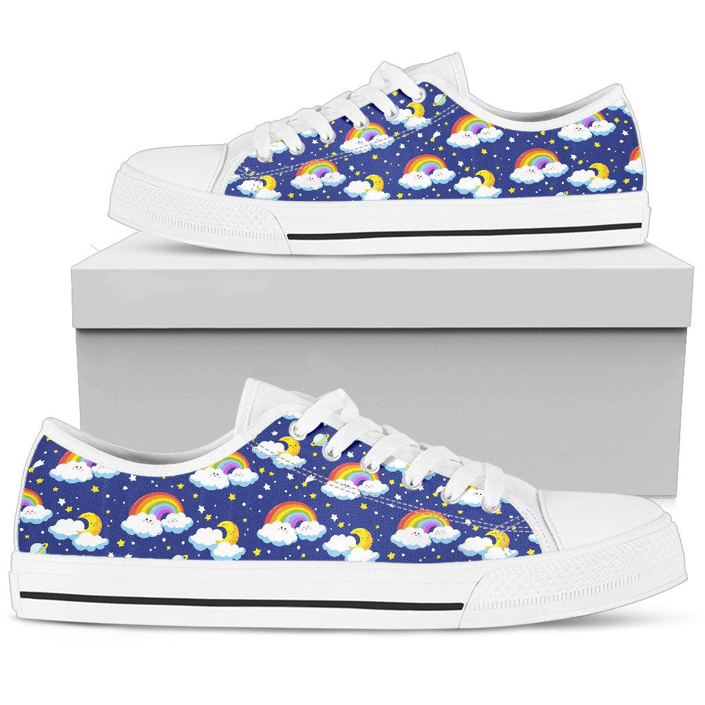 Rainbow Space Design Print Women Low Top Shoes-JTAMIGO.COM