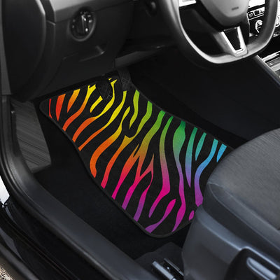 Rainbow Zebra Themed Print Car Floor Mats