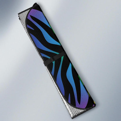 Rainbow Zebra Themed Print Car Sun Shade For Windshield