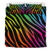 Rainbow Zebra Themed Print Duvet Cover Bedding Set
