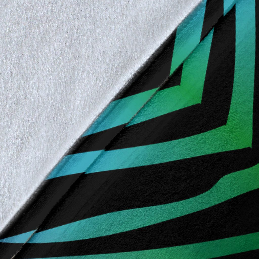 Rainbow Zebra Themed Print Fleece Blanket