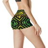 Rainbow Zebra Themed Print High Waisted Spandex Shorts-JTAMIGO.COM