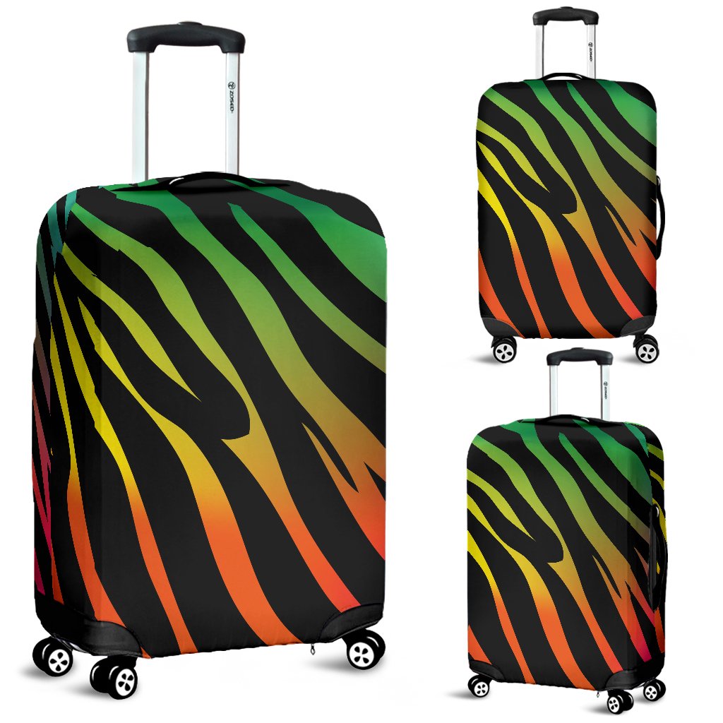 Rainbow Zebra Themed Print Luggage Cover Protector