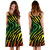 Rainbow Zebra Themed Print Sleeveless Dress