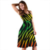 Rainbow Zebra Themed Print Sleeveless Dress