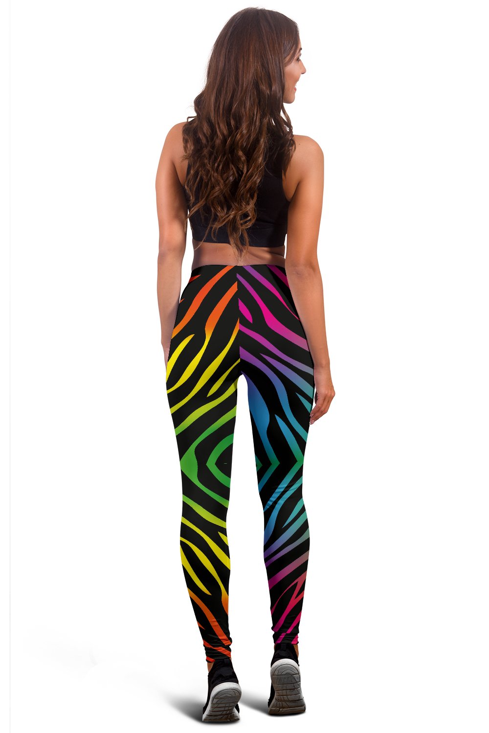 Rainbow Zebra Themed Print Women Leggings