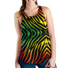 Rainbow Zebra Themed Print Women Racerback Tank Top