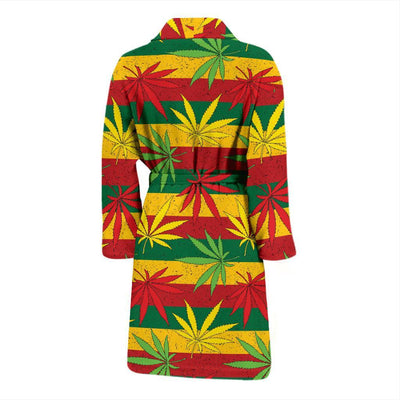 Rasta Pattern Print Design A03 Men Bathrobe-JORJUNE.COM