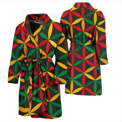 Rasta Pattern Print Design A04 Men Bathrobe-JORJUNE.COM