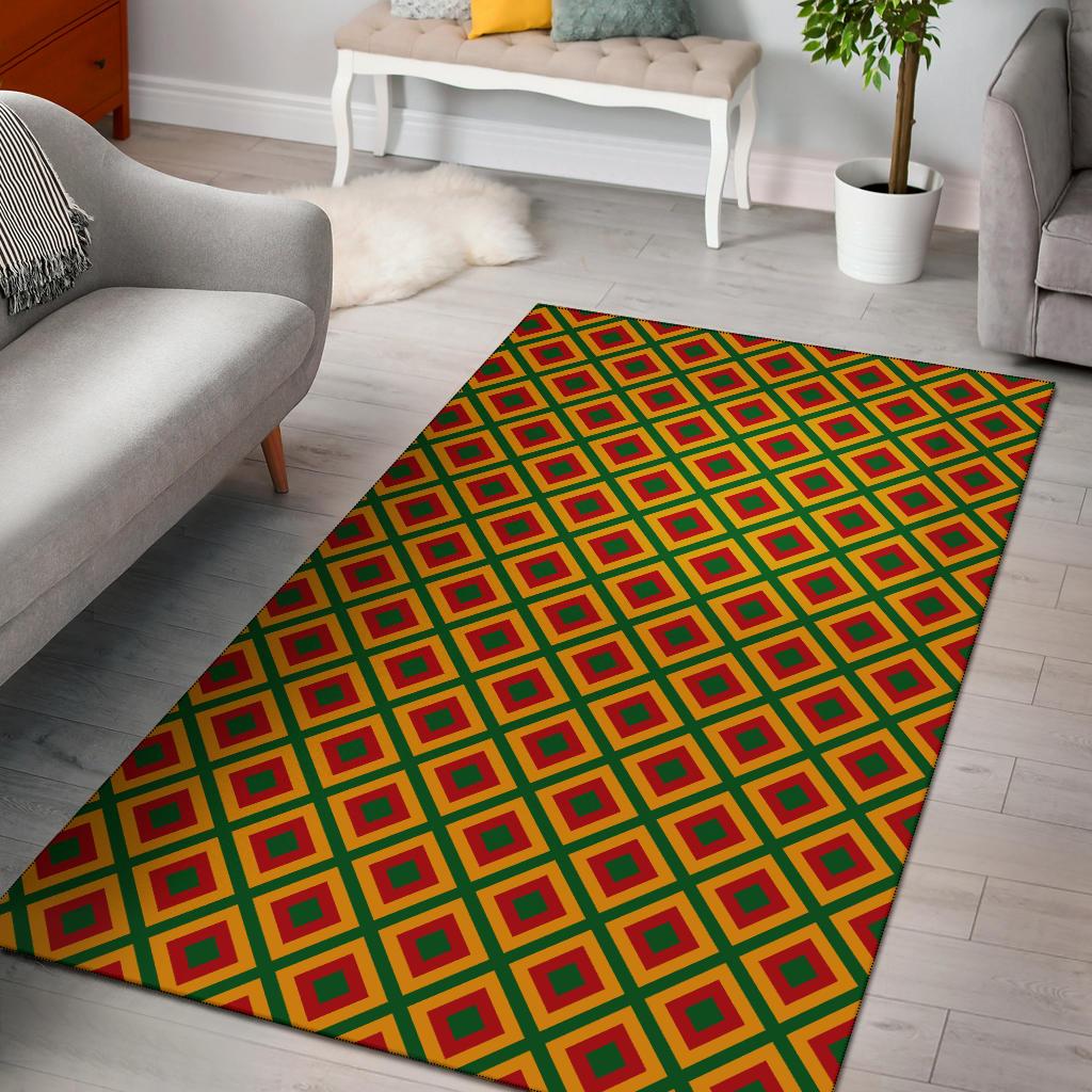 Rasta Reggae Color Cross Area Rugs-JTAMIGO.COM