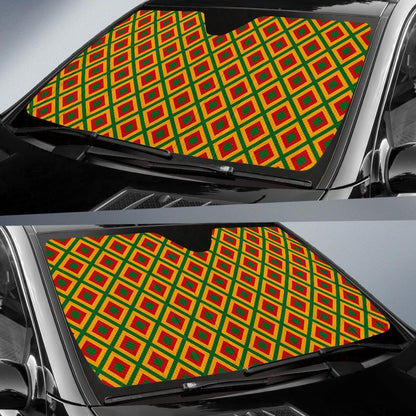 Rasta Reggae Color Cross Car Sun Shade For Windshield
