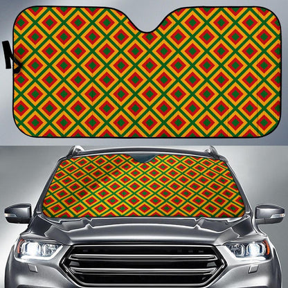 Rasta Reggae Color Cross Car Sun Shade For Windshield