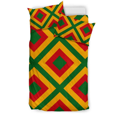 Rasta Reggae Color Cross Duvet Cover Bedding Set