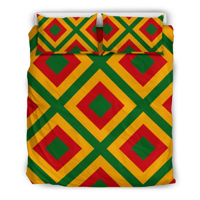 Rasta Reggae Color Cross Duvet Cover Bedding Set