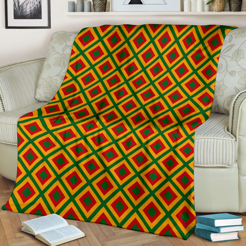 Rasta Reggae Color Cross Fleece Blanket