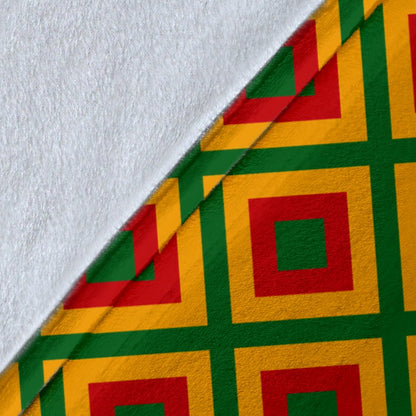 Rasta Reggae Color Cross Fleece Blanket