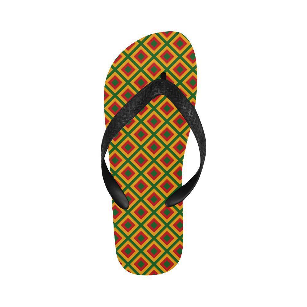 Rasta Reggae Color Cross Flip Flops-JTAMIGO.COM