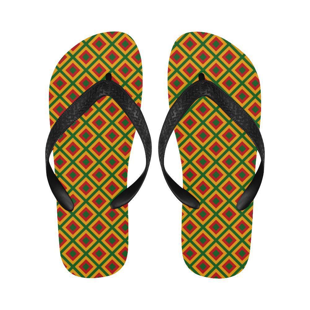Rasta Reggae Color Cross Flip Flops-JTAMIGO.COM